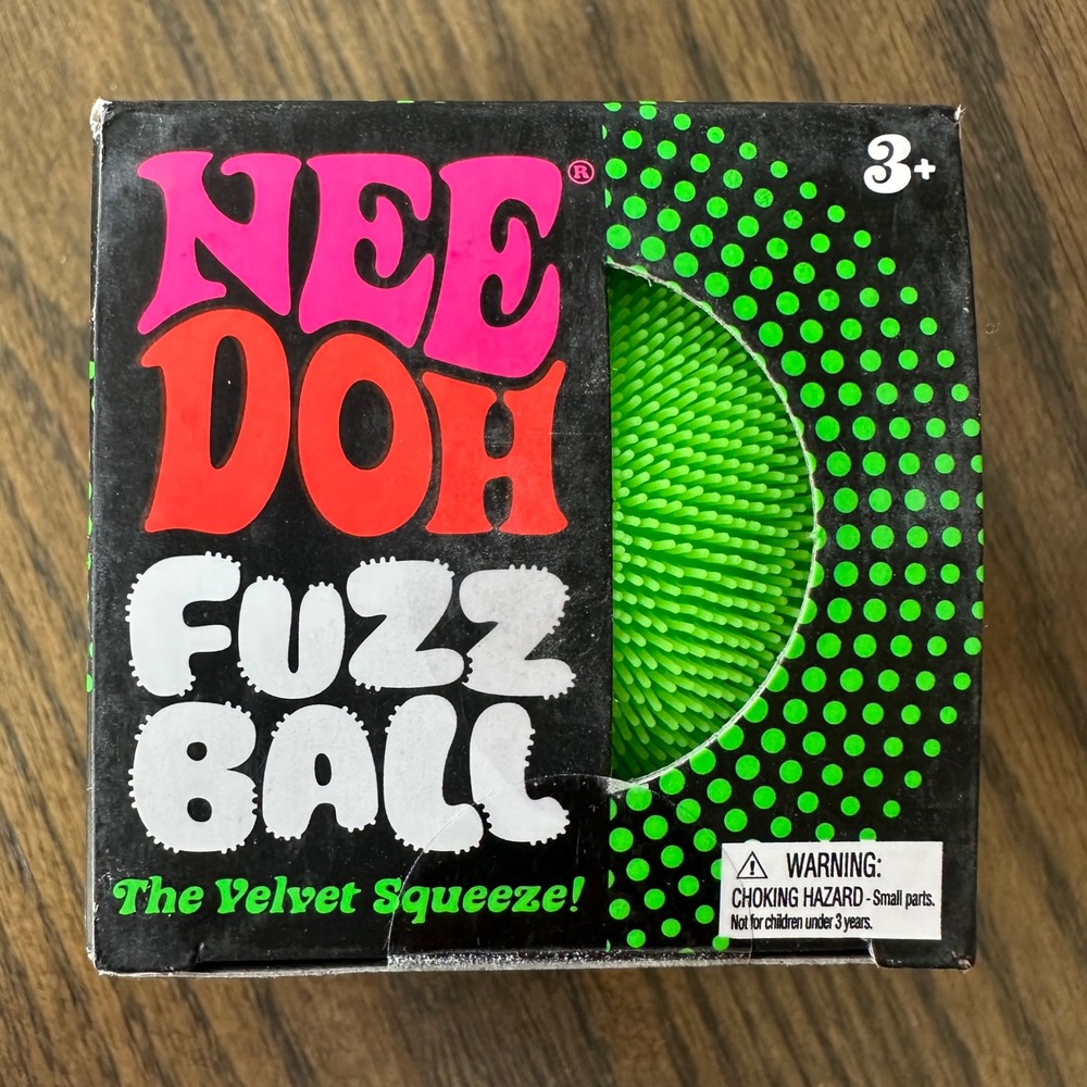 AUTHENTIC Schylling NeeDoh Fuzz Ball Velvet Squeeze GREEN New Sensory Fidget
